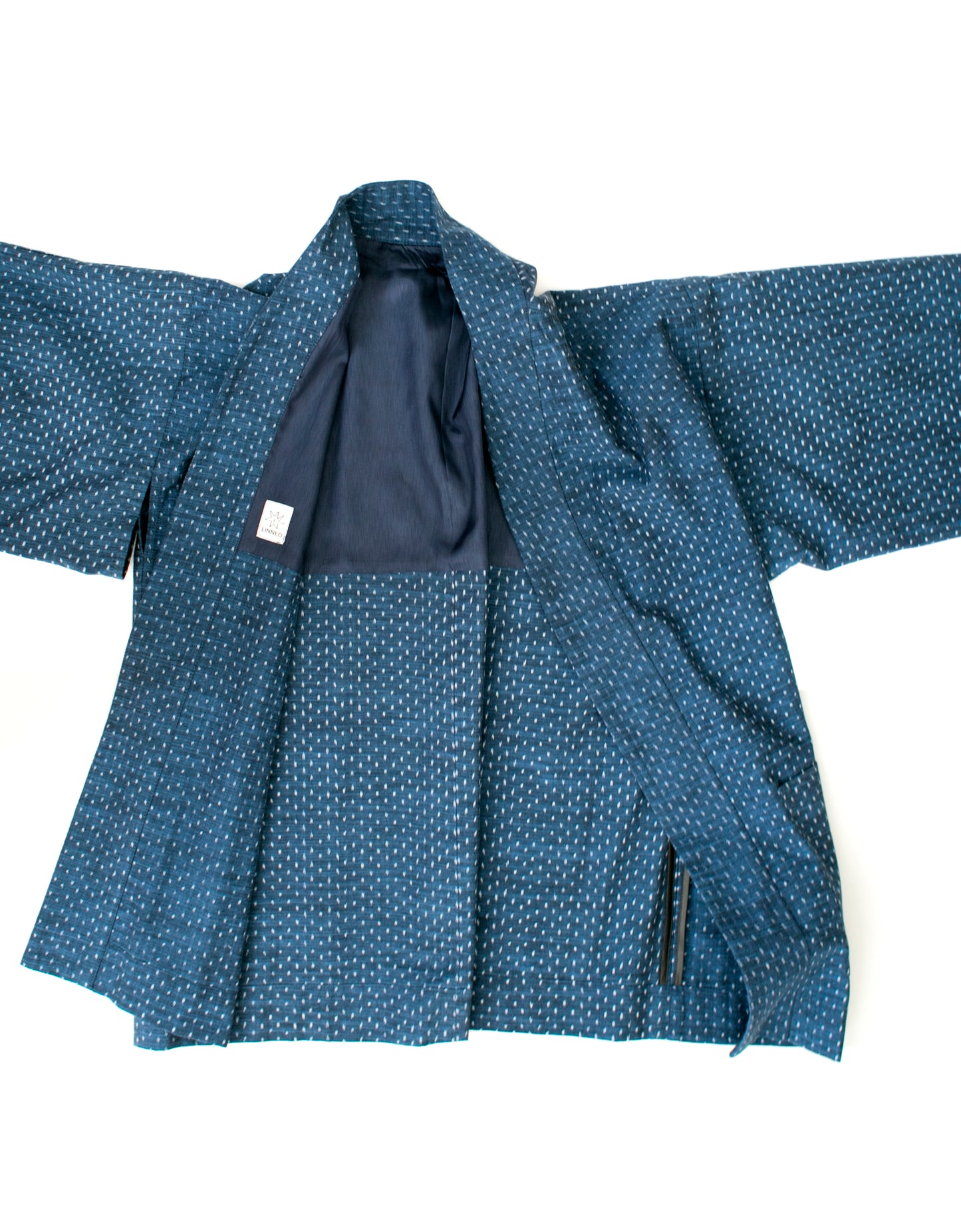 Kimono in tessuto kasuri giapponese YUKI neve